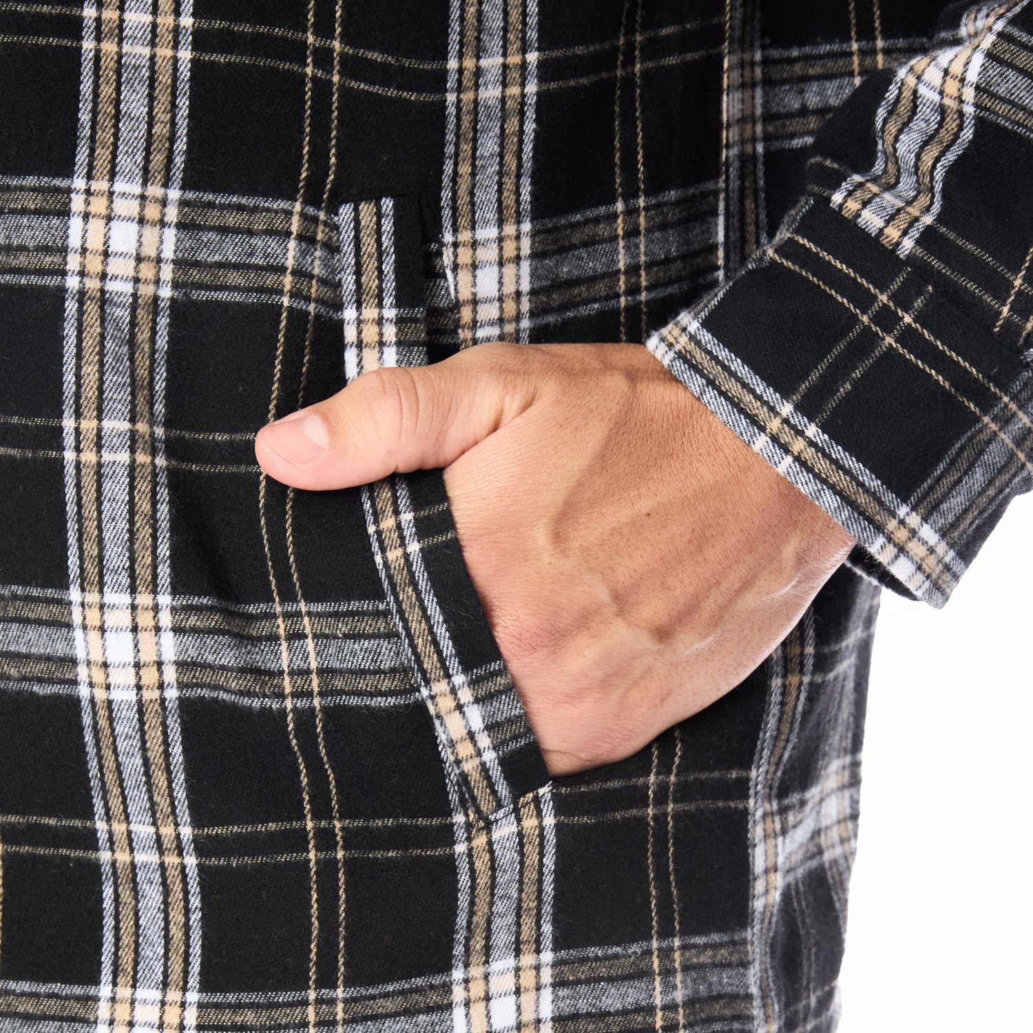 Smith's Workwear Men's Sherpa-Lined Hooded Shirt-Jacket with Inset - view number 4