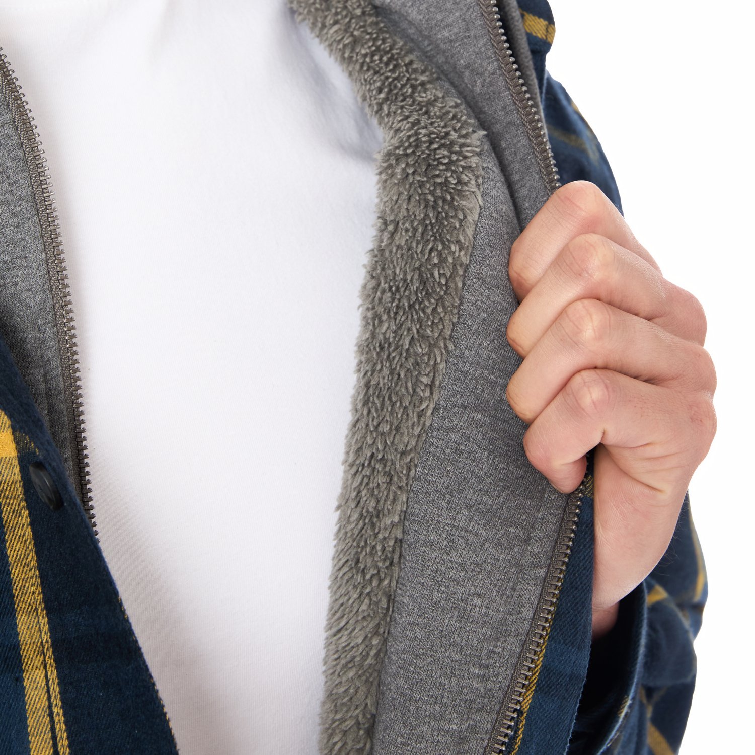 Smith's Workwear Men's Sherpa-Lined Hooded Shirt-Jacket with Inset - view number 3