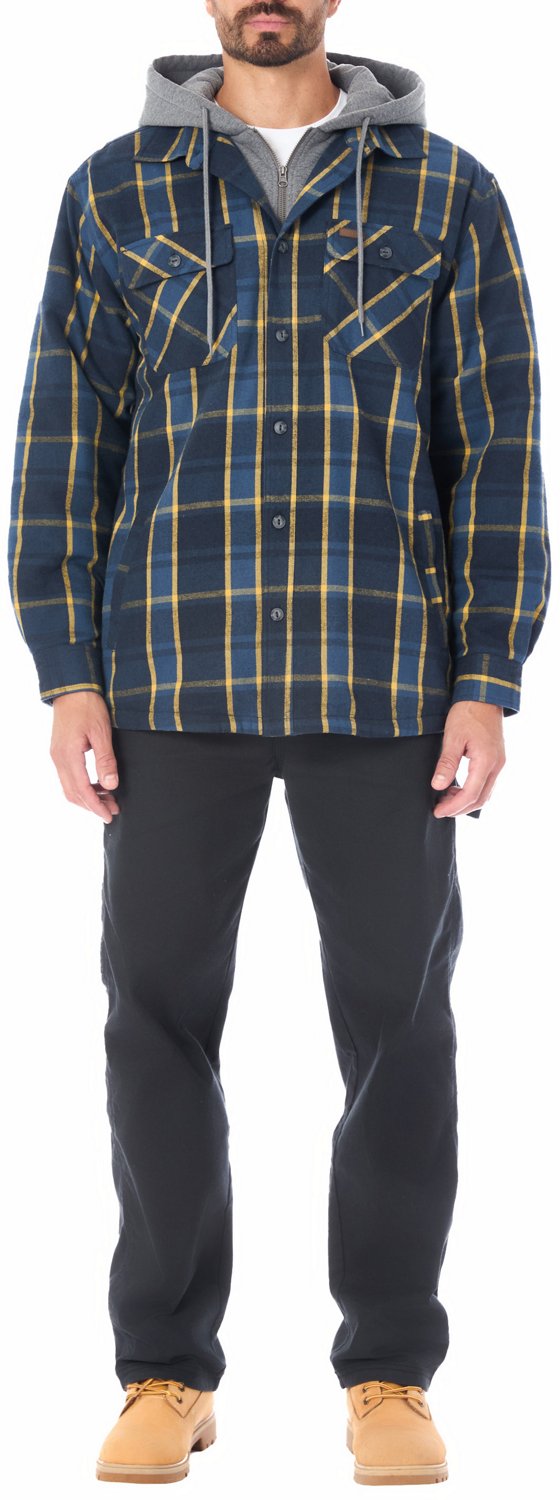 Smith's Workwear Men's Sherpa-Lined Hooded Shirt-Jacket with Inset - view number 5
