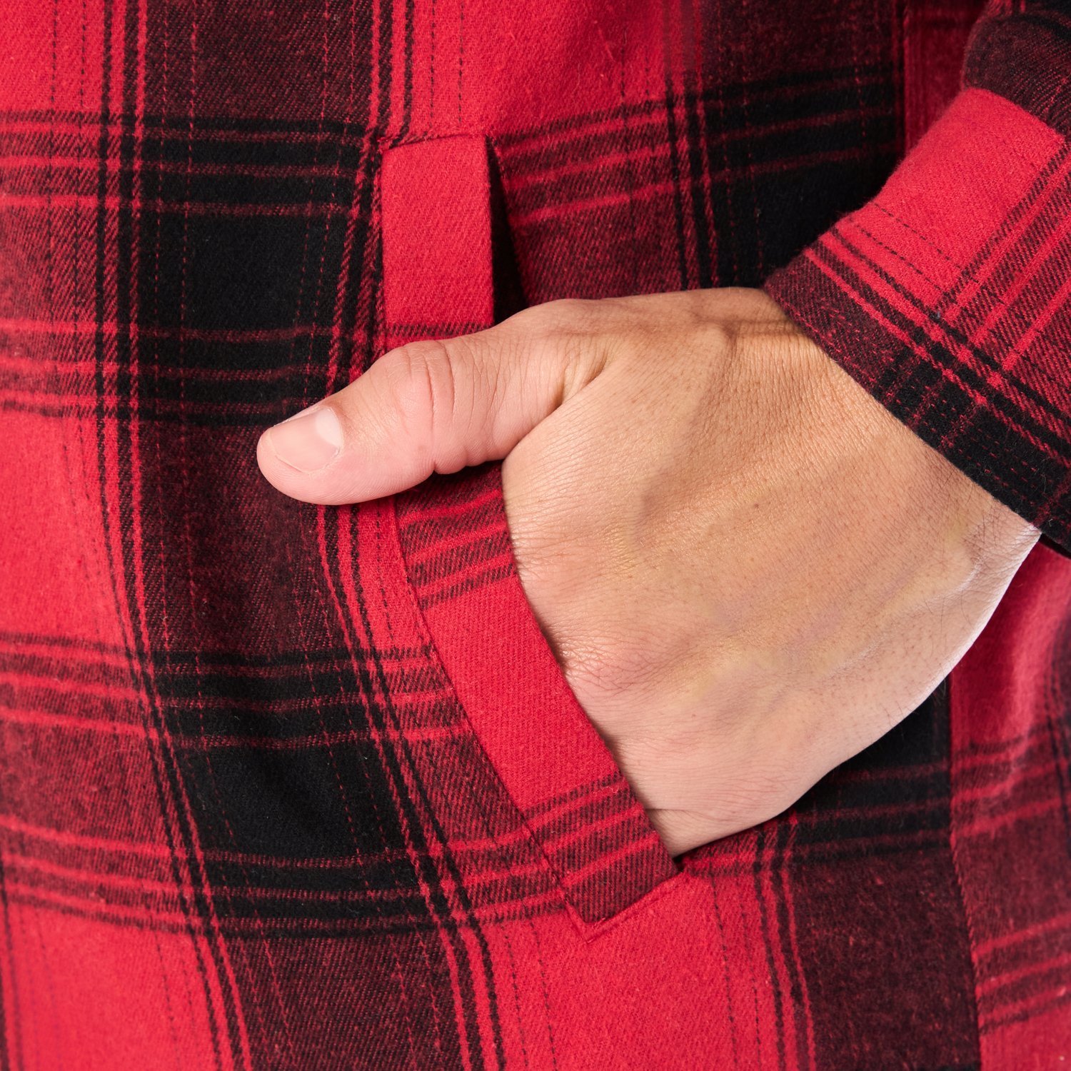 Smith's Workwear Men's Sherpa-Lined Hooded Shirt-Jacket with Inset - view number 4