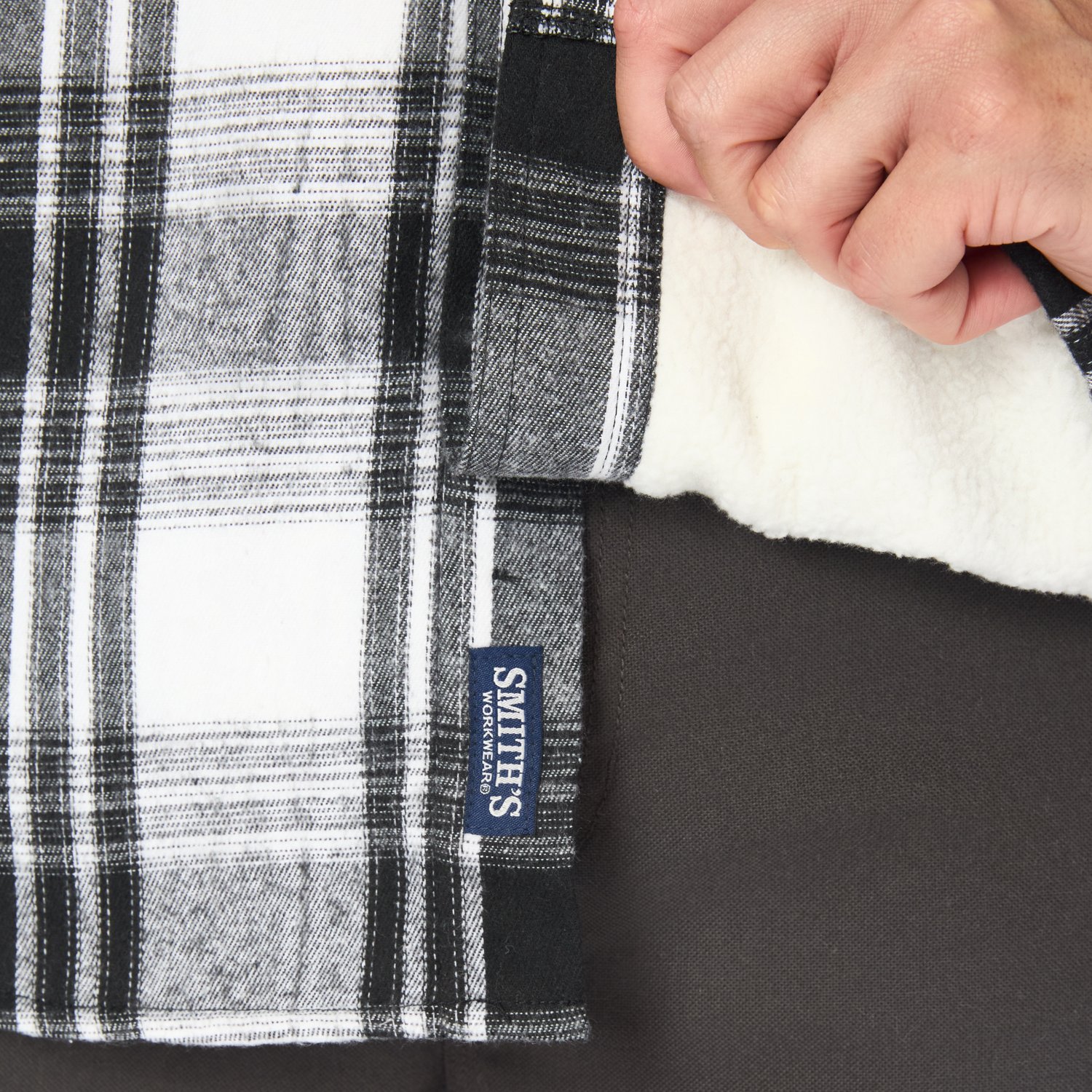 Smith's Workwear Men's Sherpa-Lined Flannel Shirt-Jacket