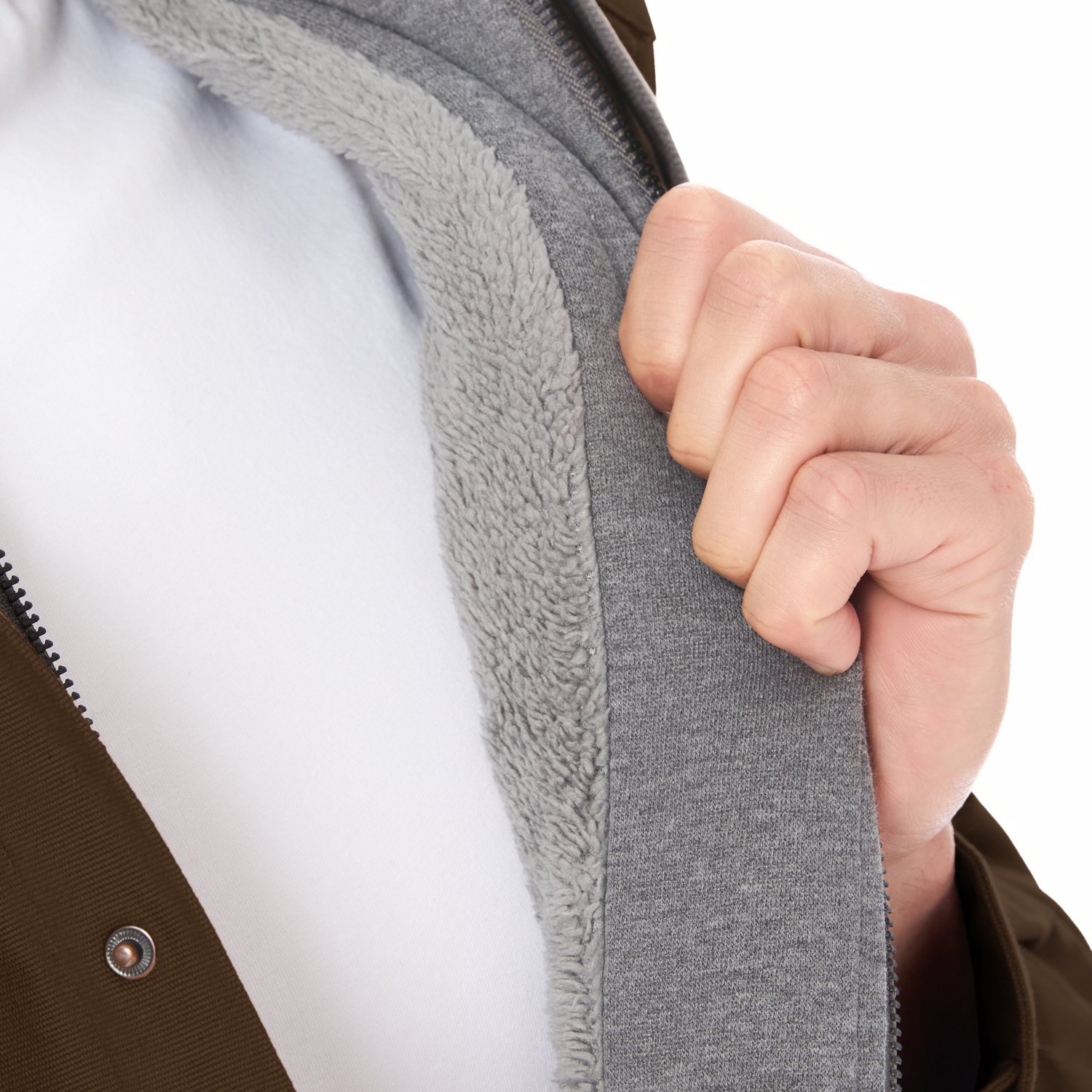 Smith's Workwear Men's Sherpa-Lined Hooded Stretch-Canvas Snap Shirt-Jacket - view number 3