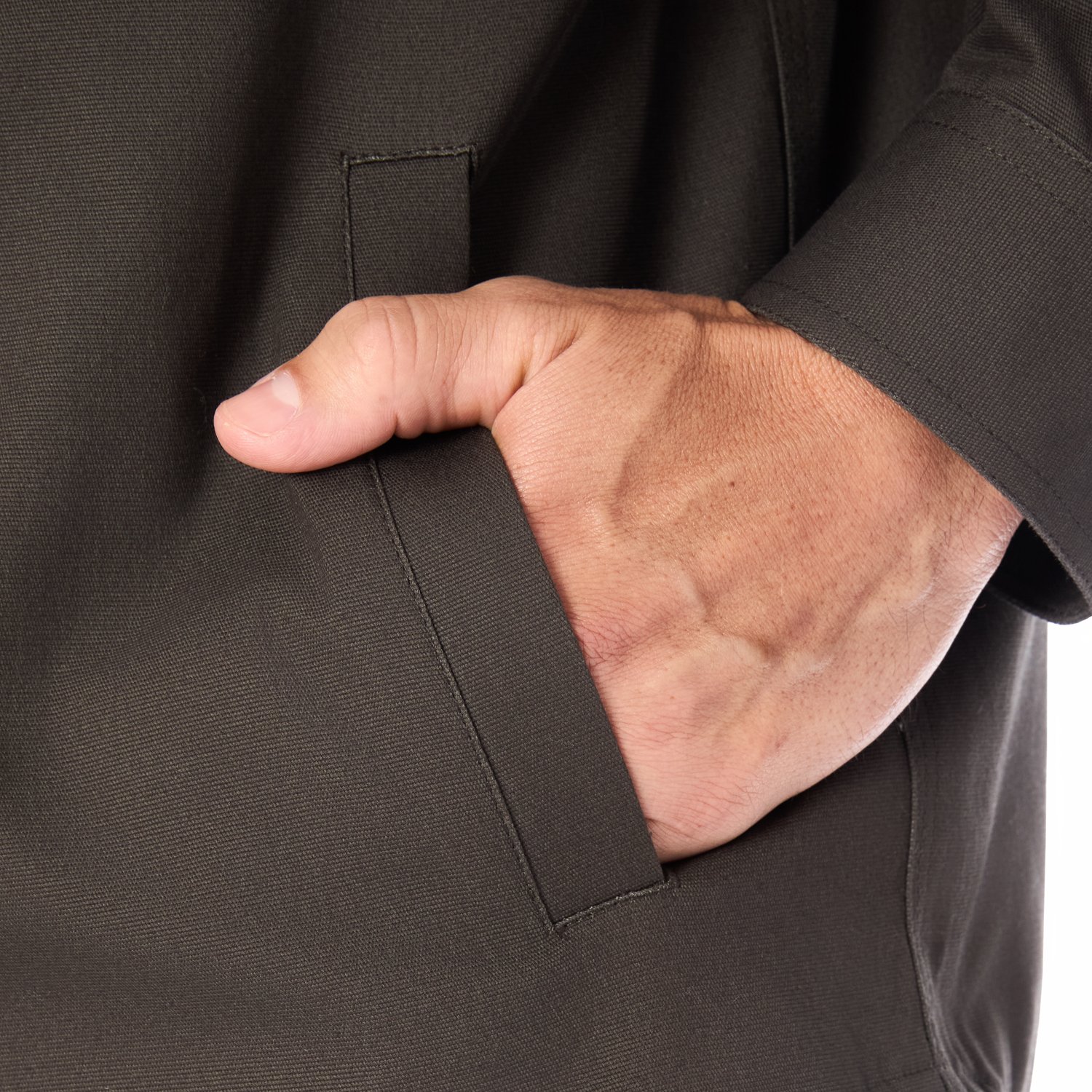 Smith's Workwear Men's Sherpa-Lined Hooded Stretch-Canvas Snap Shirt-Jacket - view number 4