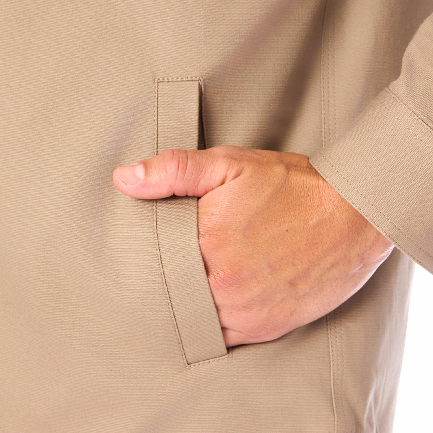 Smith's Workwear Men's Sherpa-Lined Hooded Stretch-Canvas Snap Shirt-Jacket - view number 4