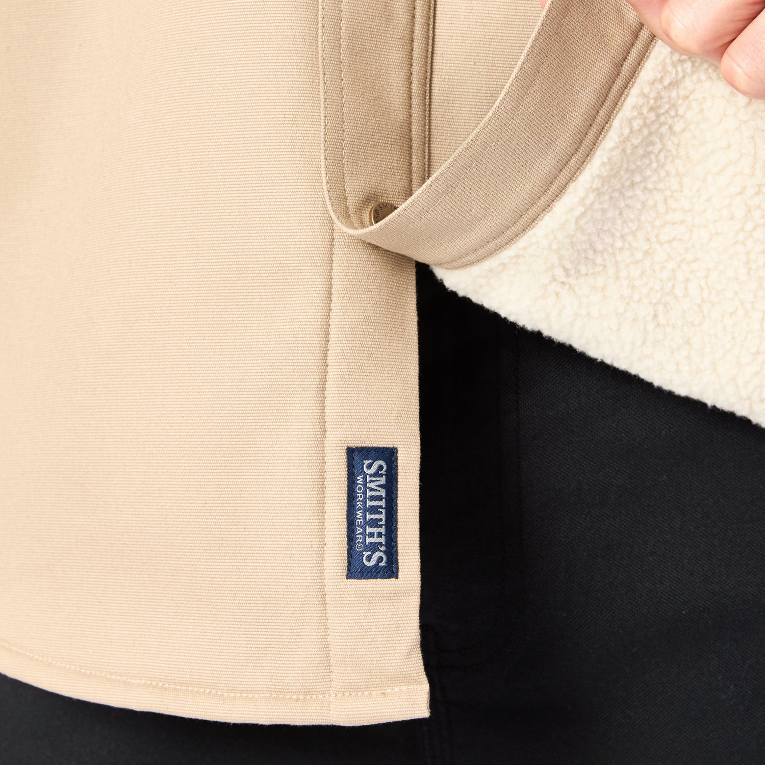 Smith's Workwear Men's Sherpa-Lined Canvas Snap Shirt-Jacket - view number 4