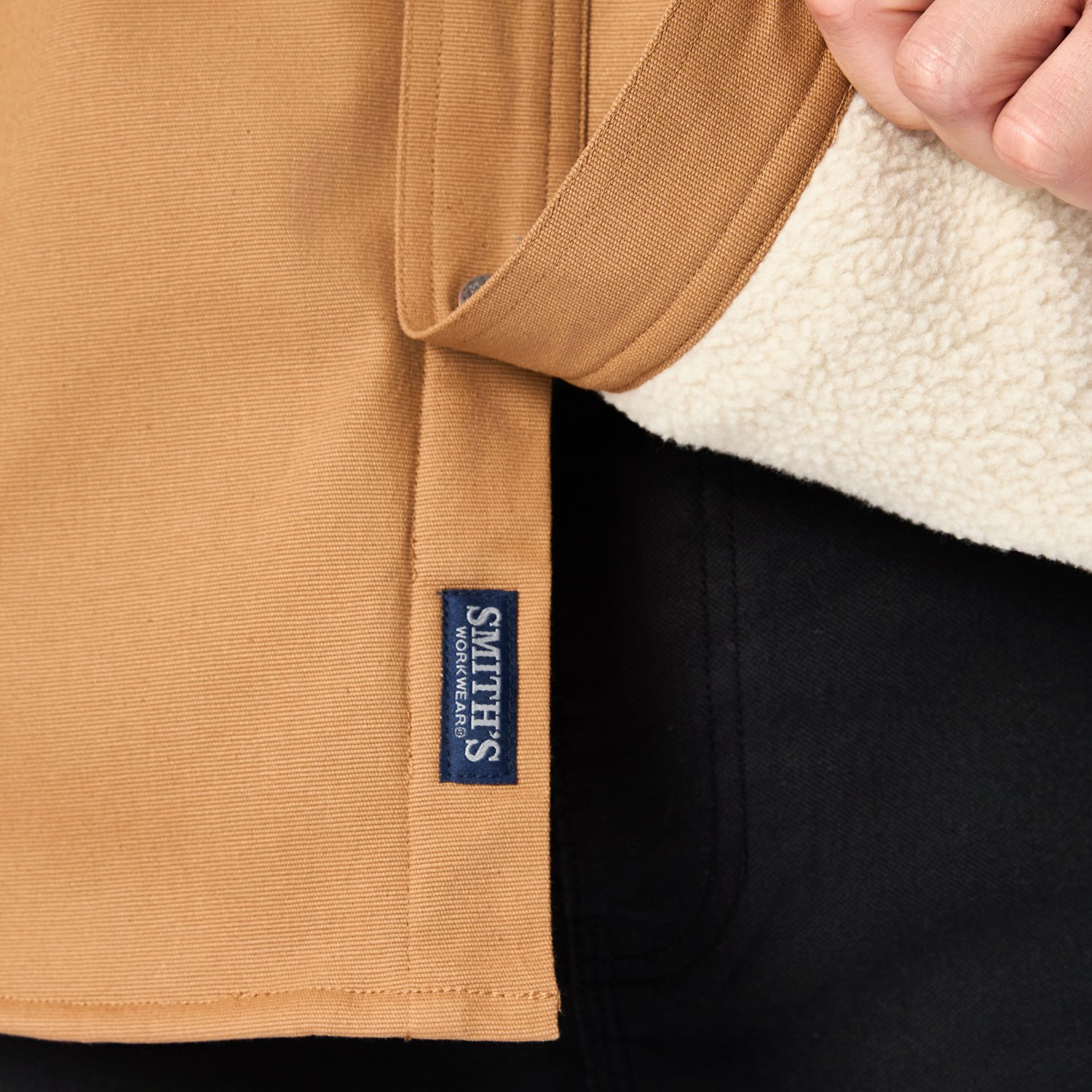 Smith's Workwear Men's Sherpa-Lined Canvas Snap Shirt-Jacket - view number 3