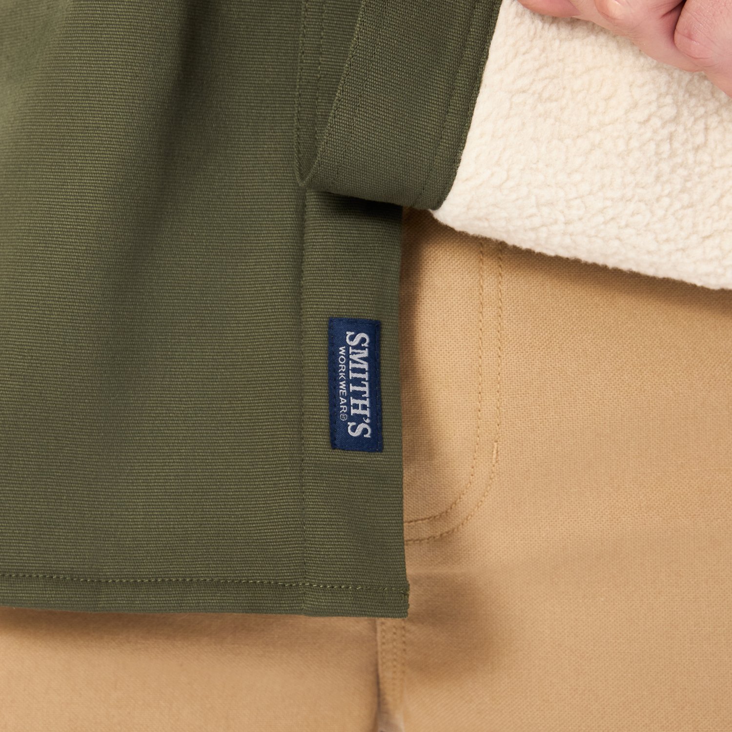 Smith's Workwear Men's Sherpa-Lined Canvas Snap Shirt-Jacket - view number 3