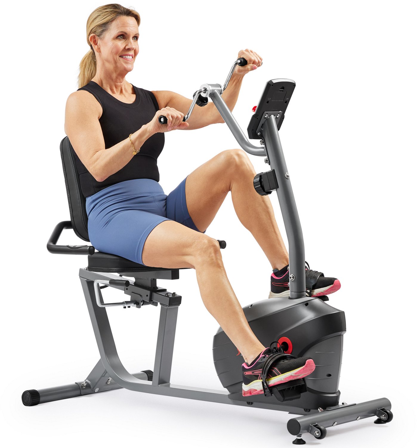 Sunny Health & Fitness Smart Magnetic Recumbent Bike with Arm Exerciser - view number 2