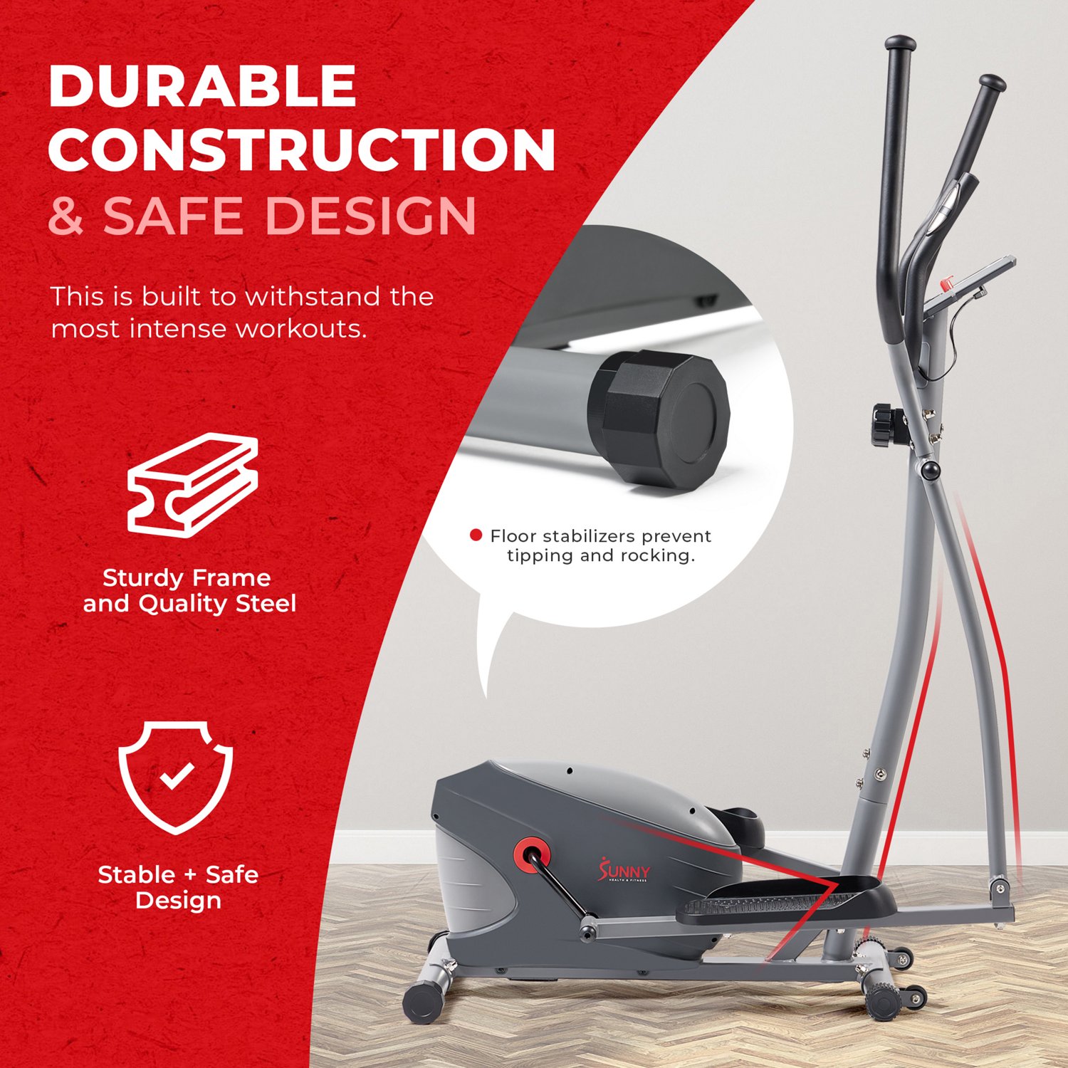 Sunny Health & Fitness Performance Interactive Series Elliptical - view number 6