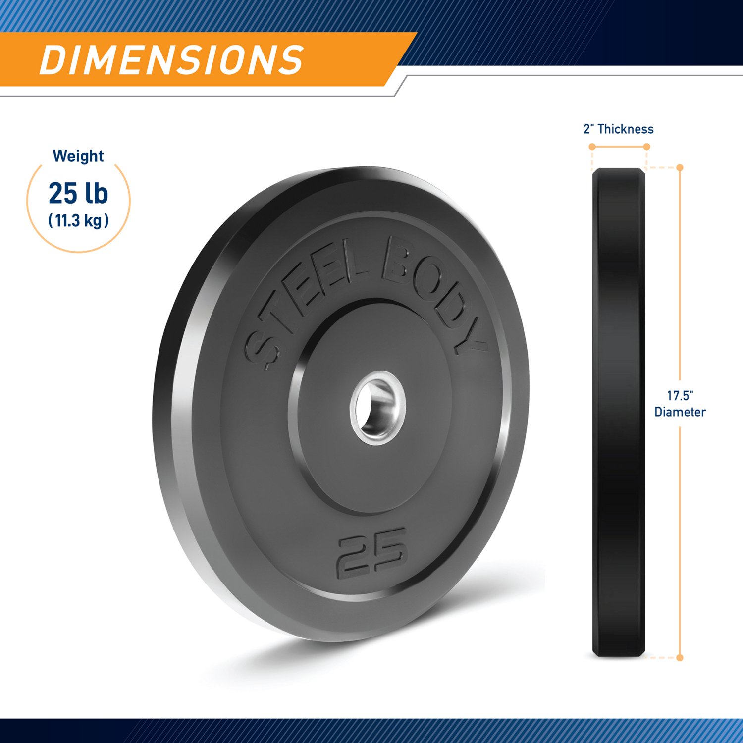 Impex Steelbody 25 lb. Olympic-Size Bumper Plate - view number 2