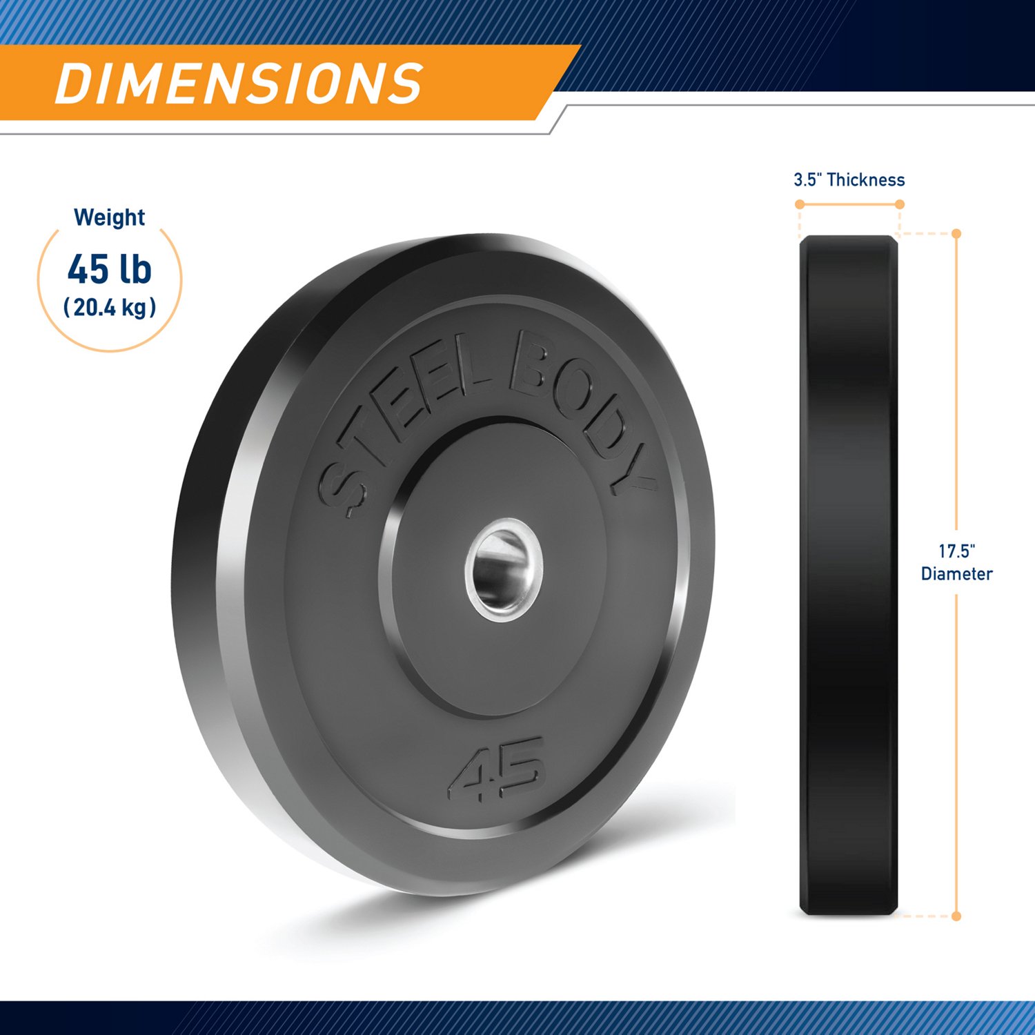 Impex Steelbody 45 lb. Bumper Plate                                                                                              - view number 2