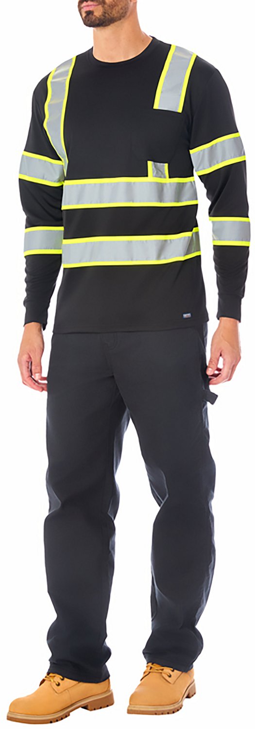 Smith's Workwear Men's High Vis Reflective Safety Long Sleeve T-shirt - view number 3