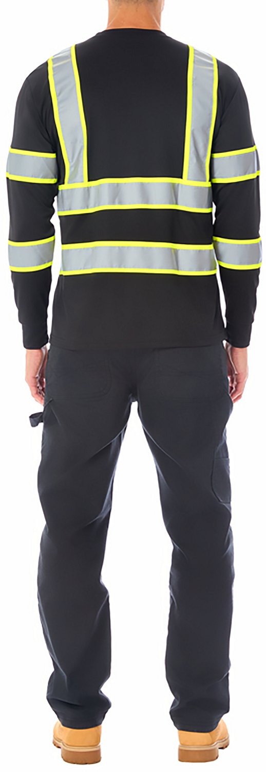 Smith's Workwear Men's High Vis Reflective Safety Long Sleeve T-shirt - view number 4