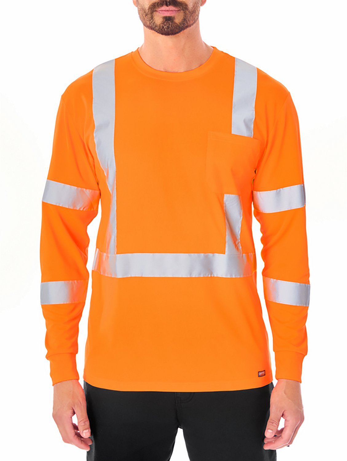 Smith's Workwear Men's High Vis Reflective Safety Long Sleeve T-shirt - view number 1