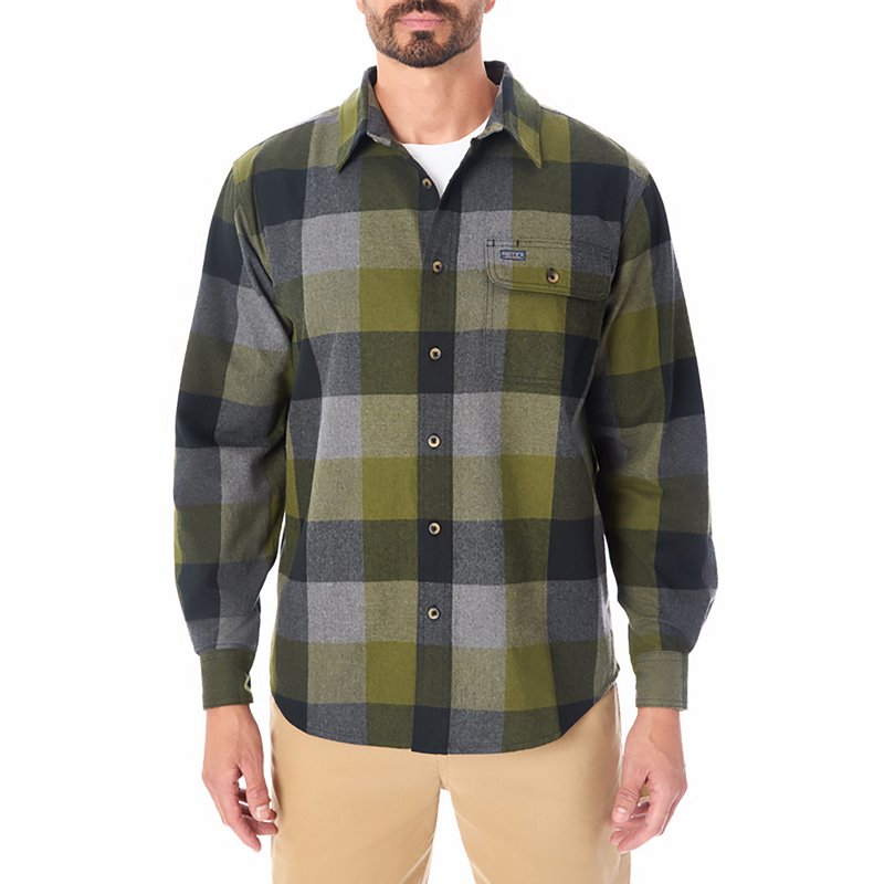 Men's Smith's Workwear Relaxed-Fit Buffalo Plaid Flannel Button-Down Shirt