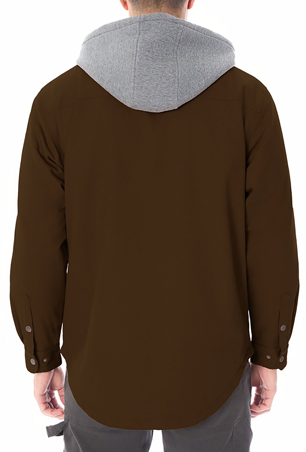 Smith's Workwear Men's Sherpa-Lined Hooded Stretch-Canvas Snap Shirt-Jacket - view number 2