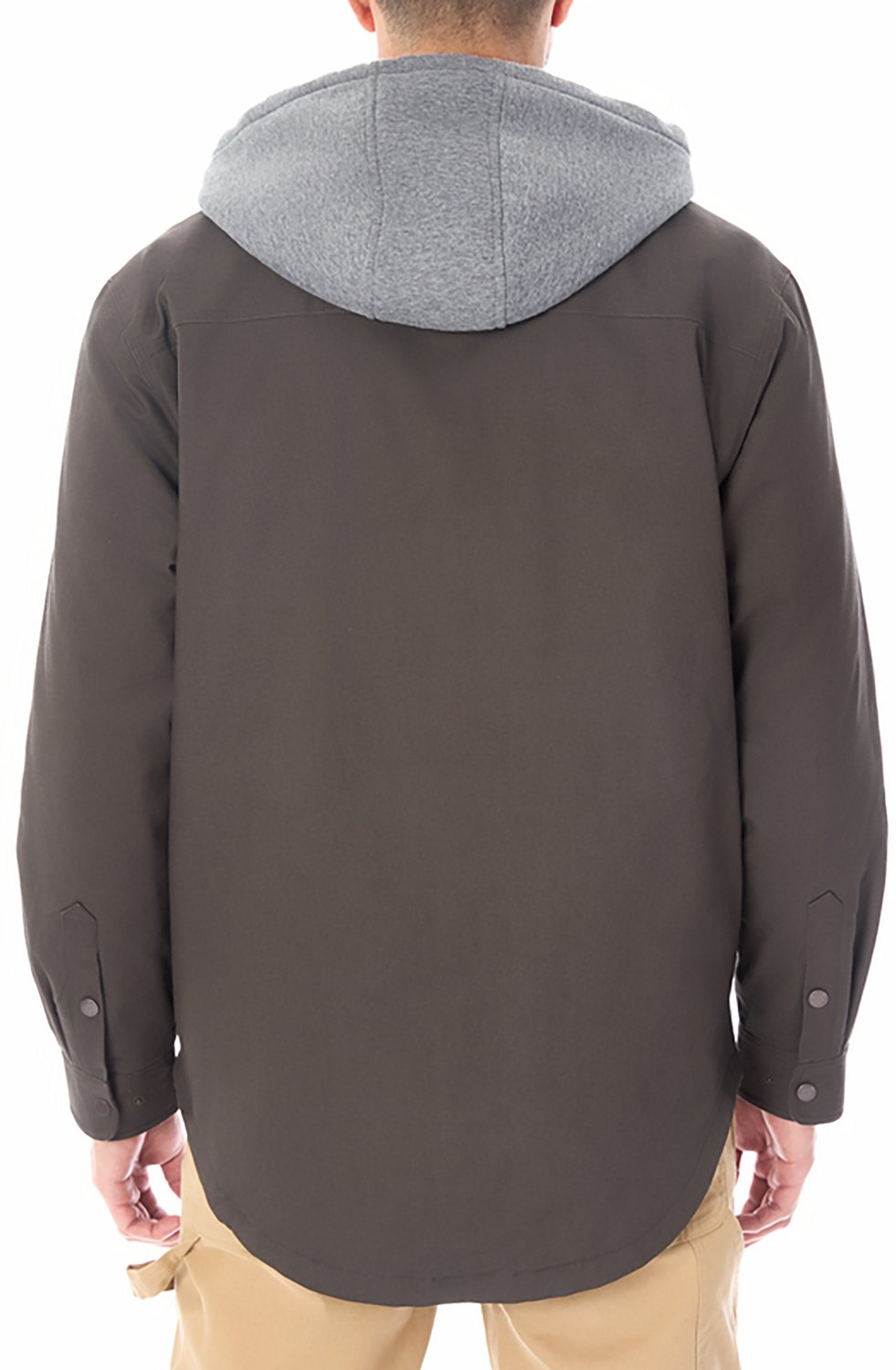 Smith's Workwear Men's Sherpa-Lined Hooded Stretch-Canvas Snap Shirt-Jacket - view number 2