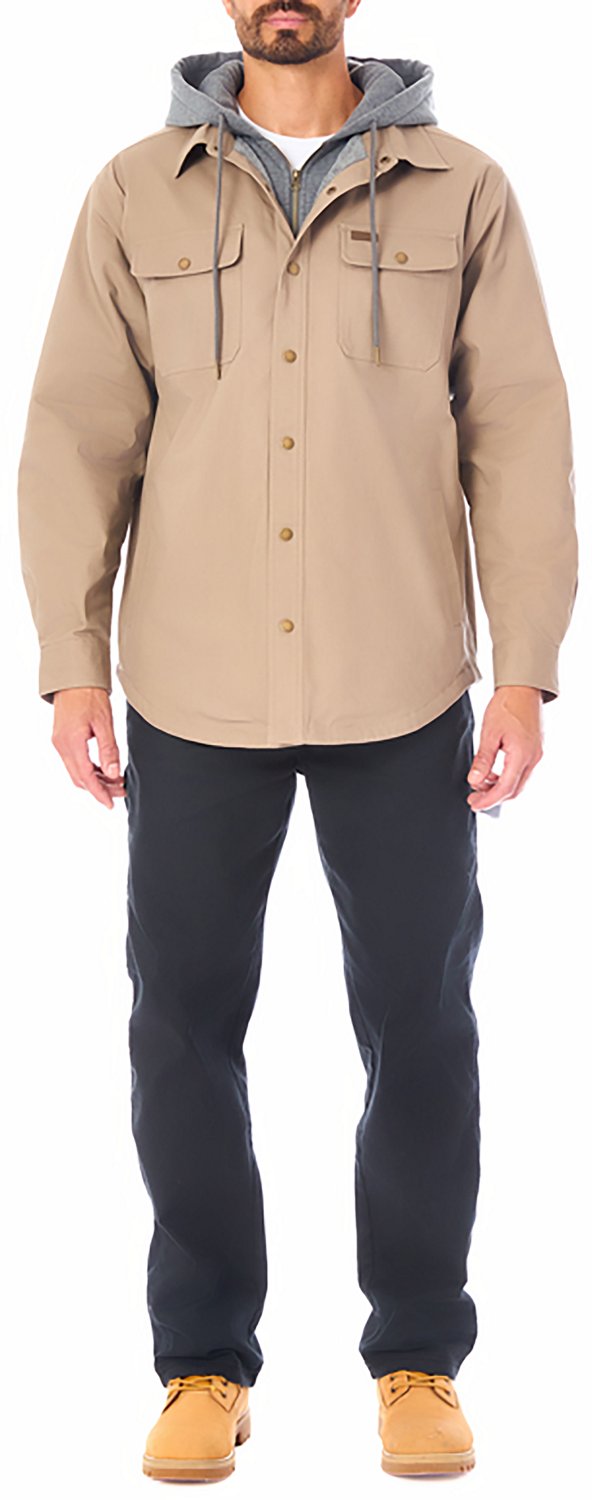 Smith's Workwear Men's Sherpa-Lined Hooded Stretch-Canvas Snap Shirt-Jacket - view number 5
