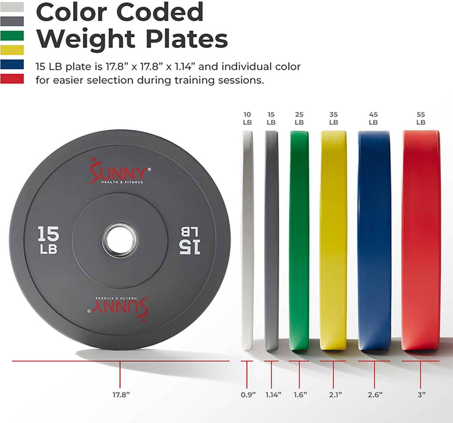 Sunny Health & Fitness Elite 2-Inch Rubber Olympic Weight Plate – Pair - view number 2