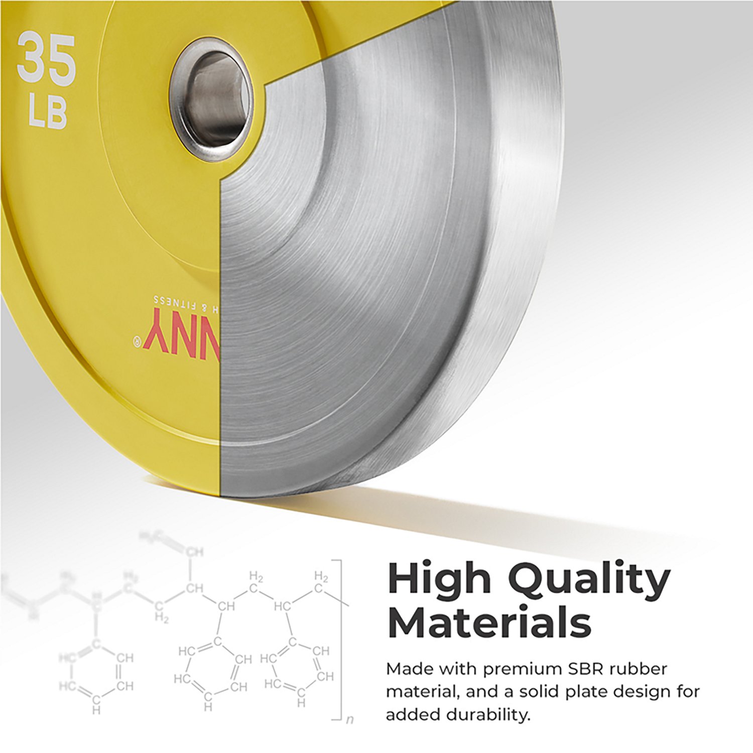 Sunny Health & Fitness Elite 2-inch Rubber Olympic Bumper Weight Plate - view number 3