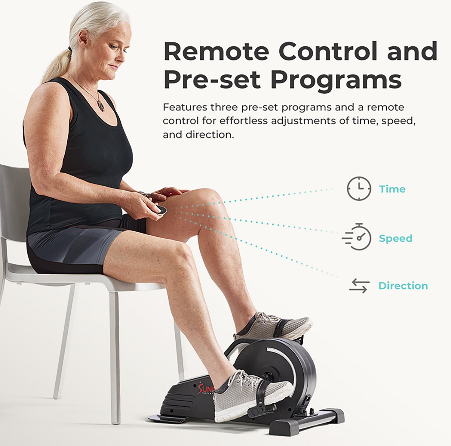 Sunny Health & Fitness Motorized Smart Under Desk Mini Bike - view number 3