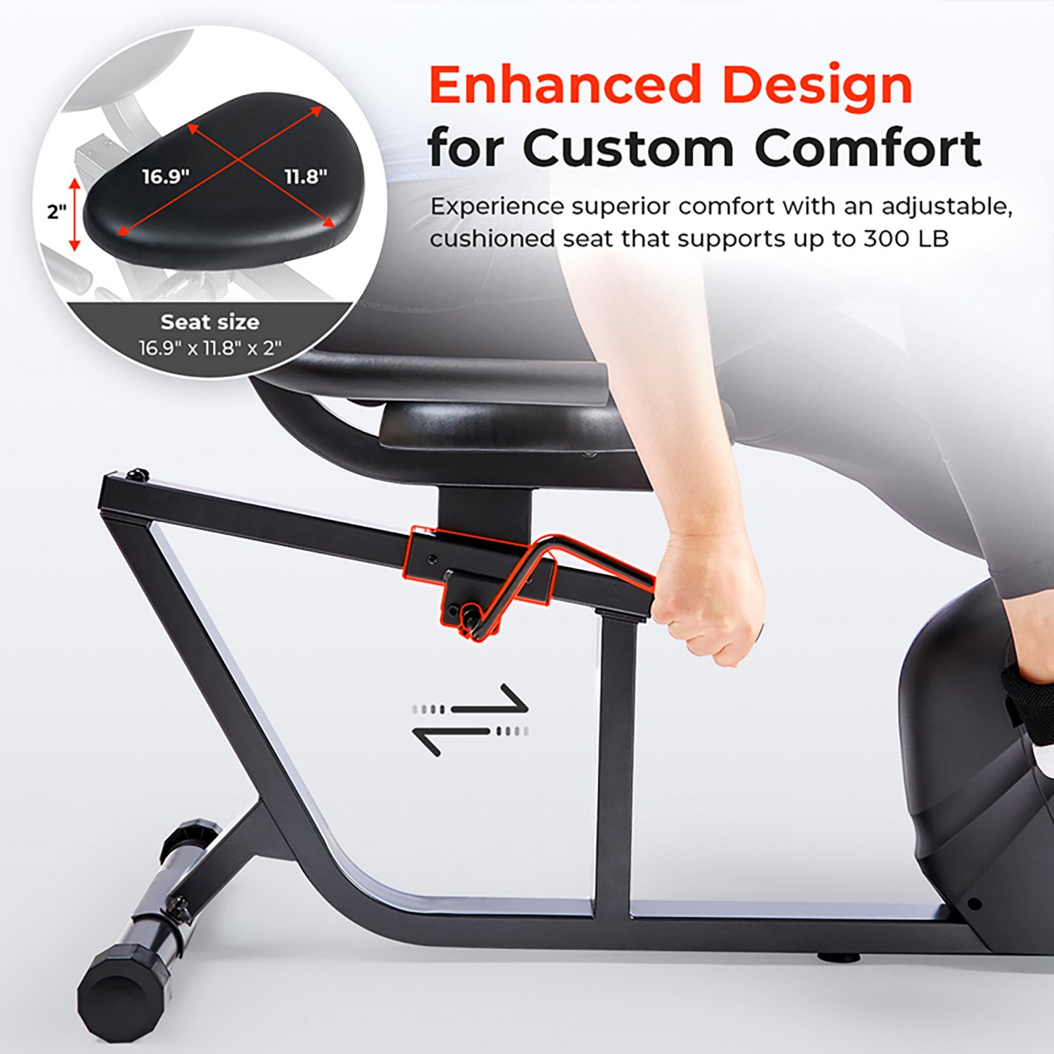 Sunny Health & Fitness Smart Magnetic Resistance Recumbent Bike - view number 4