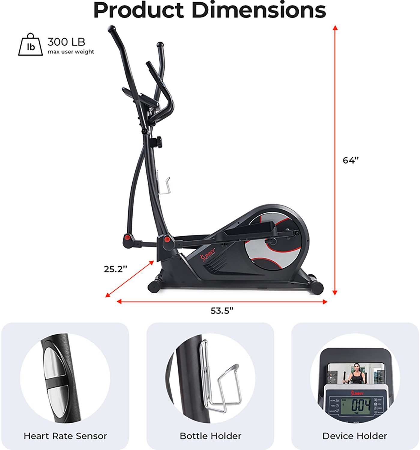 Sunny Health & Fitness Smart Elliptical Trainer - view number 3