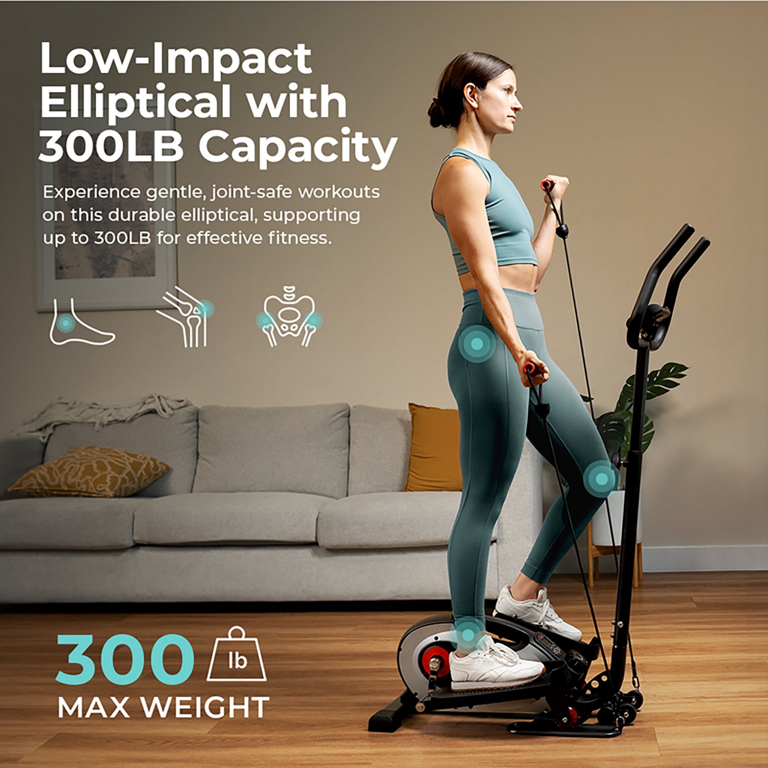 Sunny Health & Fitness Smart Stand Mini Elliptical Exercise Trainer - view number 4