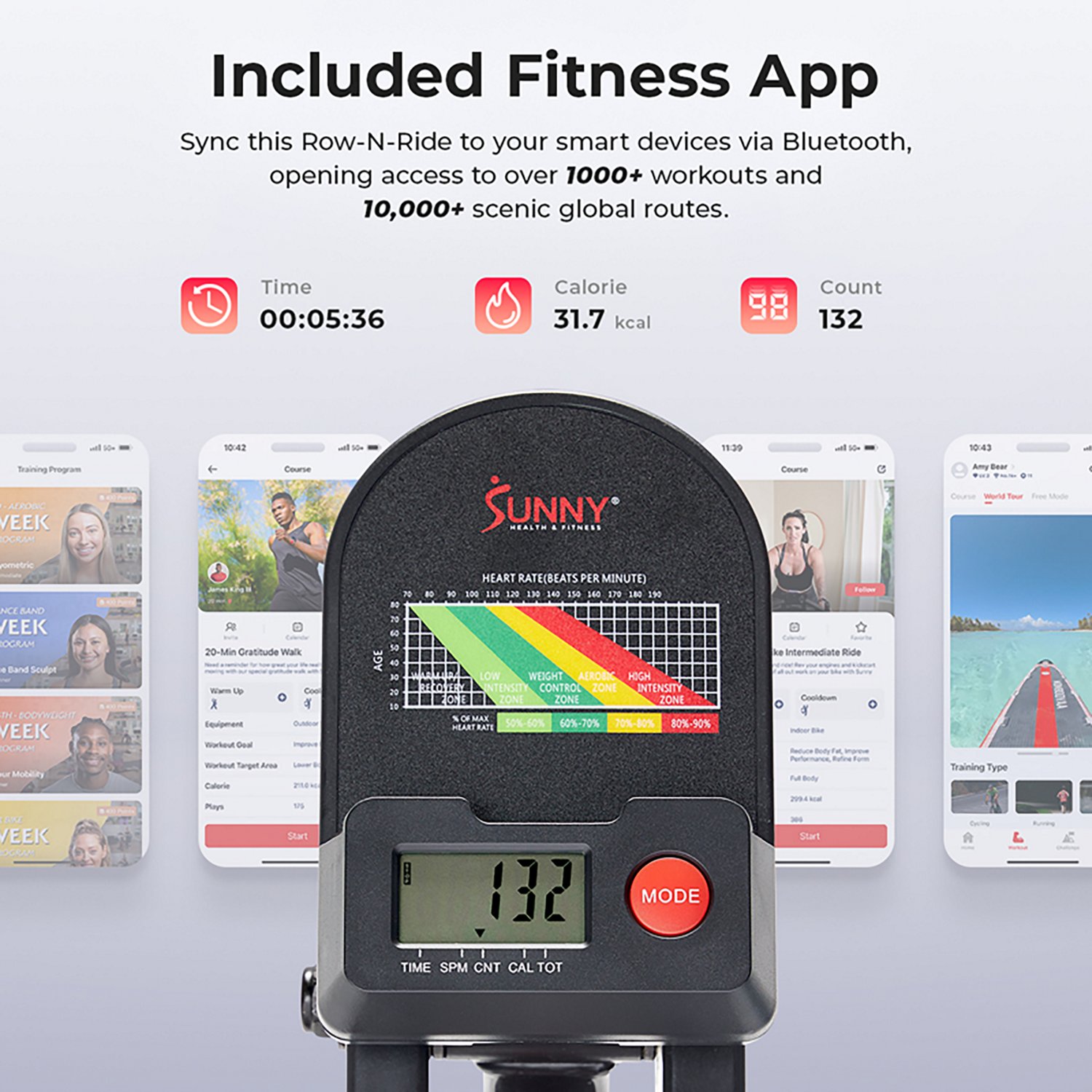 Sunny Health & Fitness Multifunctional Rower and Squat Assist Machine - view number 7