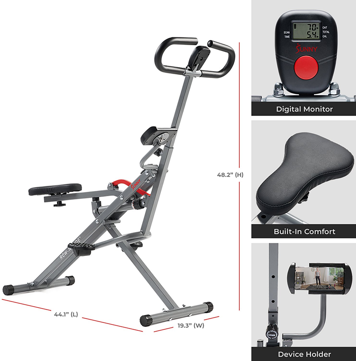 Sunny Health & Fitness Row-N-Ride Squat Assist Trainer                                                                           - view number 3