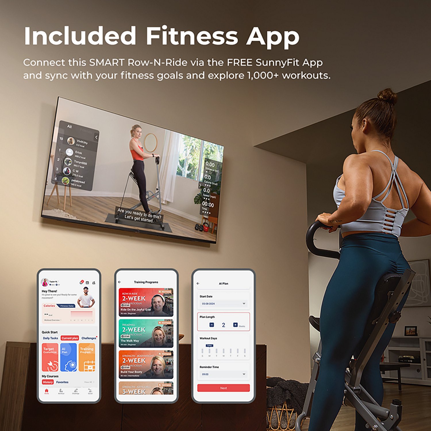 Sunny Health & Fitness Row-N-Ride Squat Assist Trainer                                                                           - view number 7
