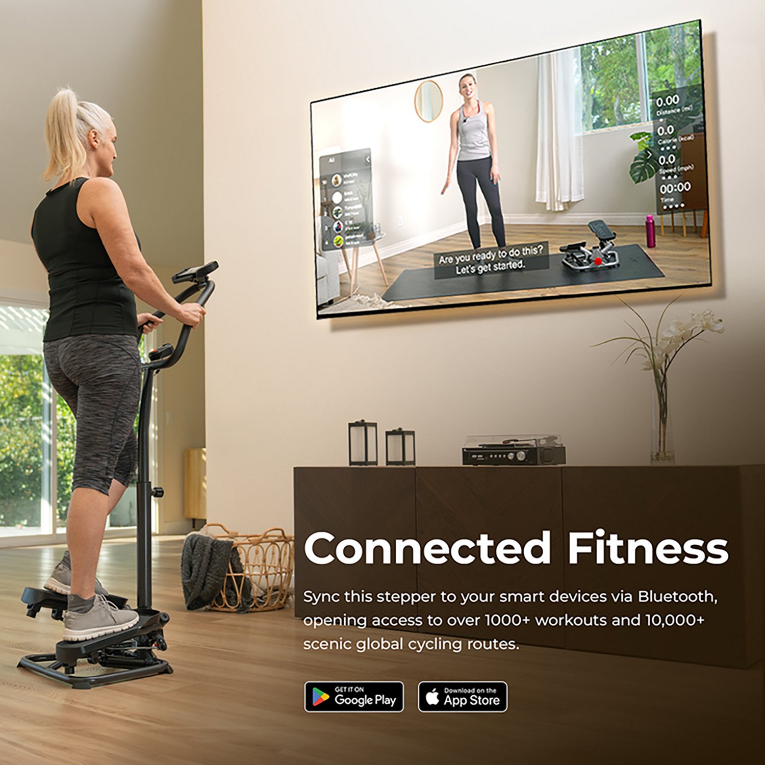 Sunny Health & Fitness Smart Twist Stair Stepper Machine with Handlebar - view number 7