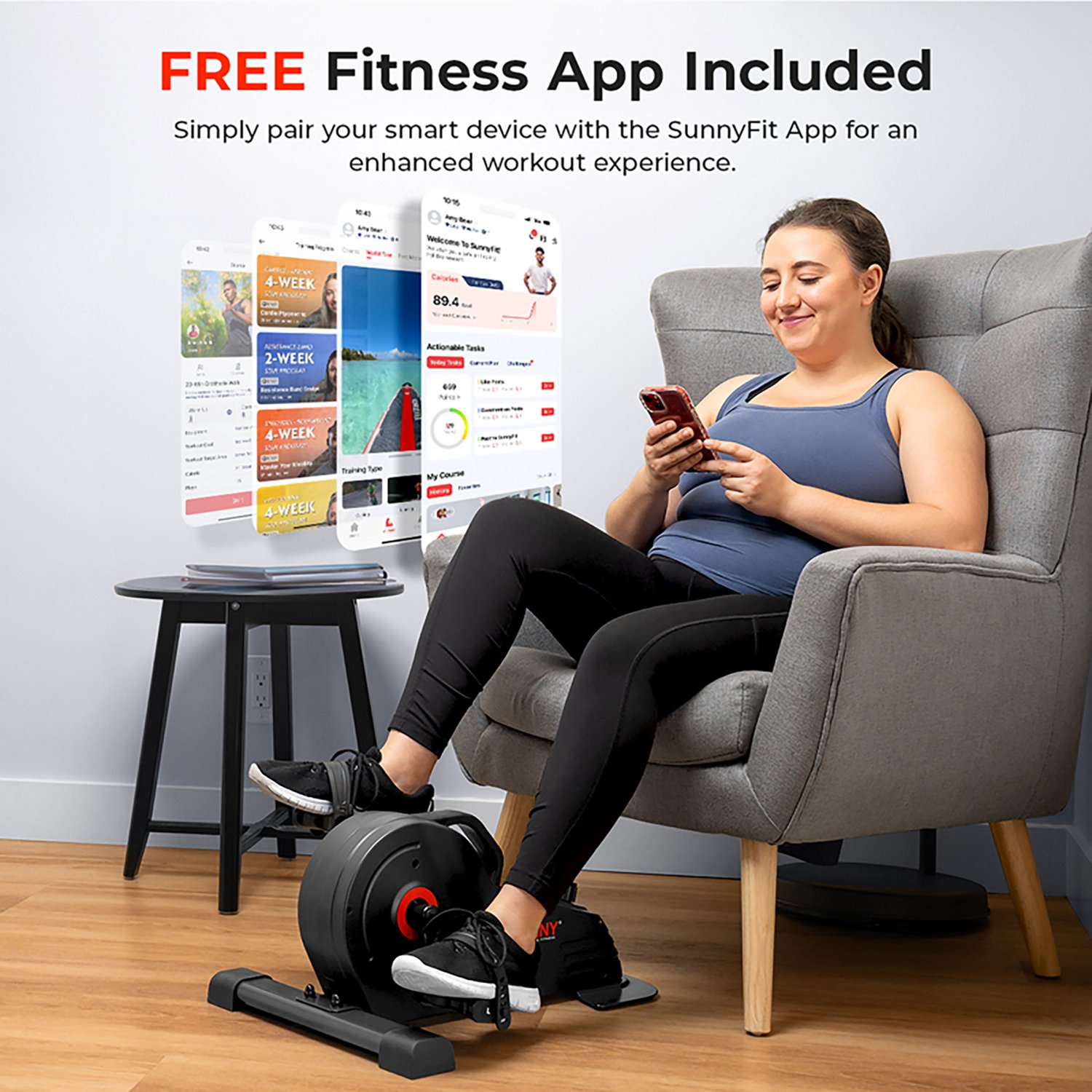 Sunny Health & Fitness Smart Under-Desk Pedal Exerciser                                                                          - view number 7
