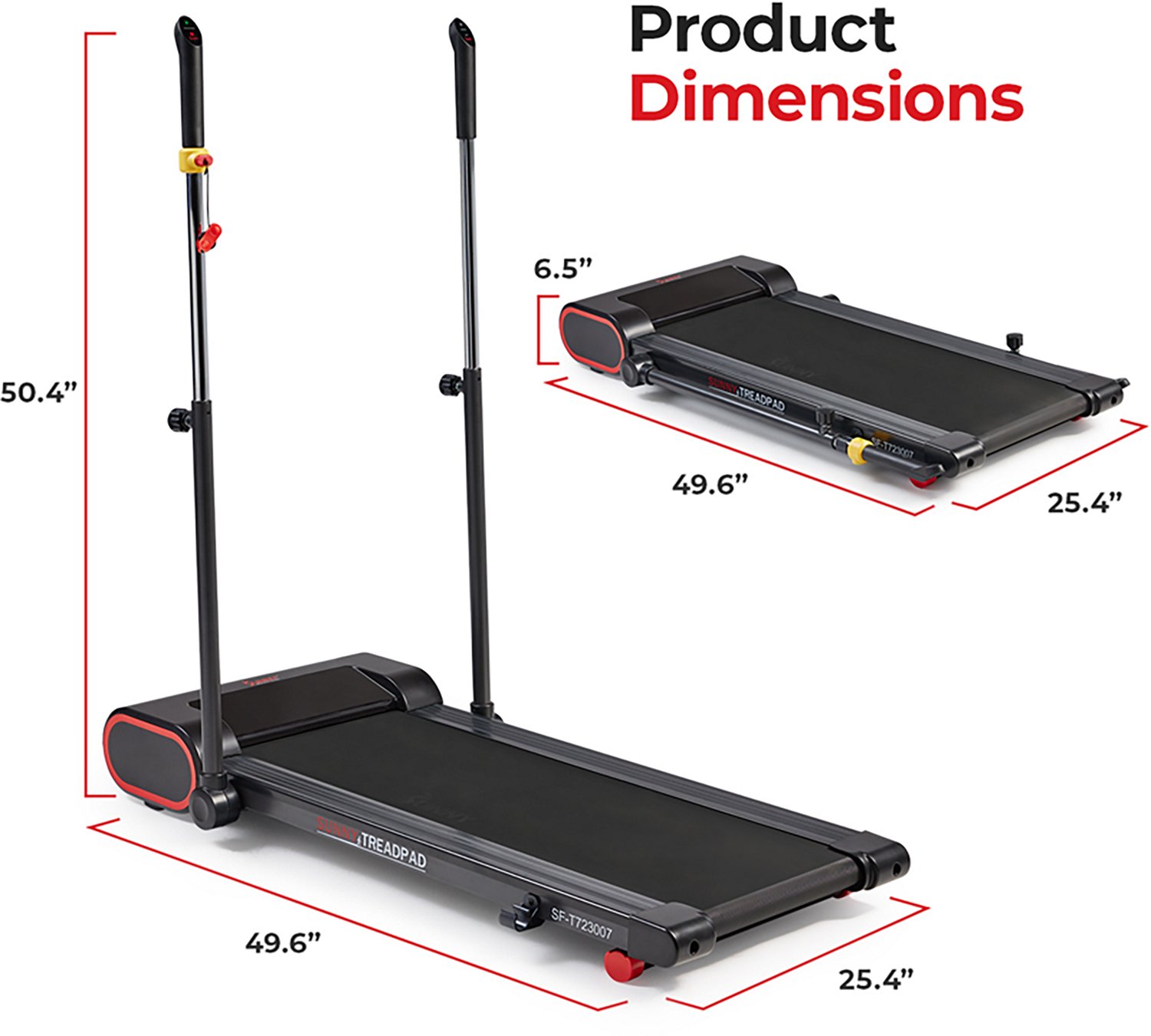 Sunny Health & Fitness Trek Pad Treadmill - view number 3