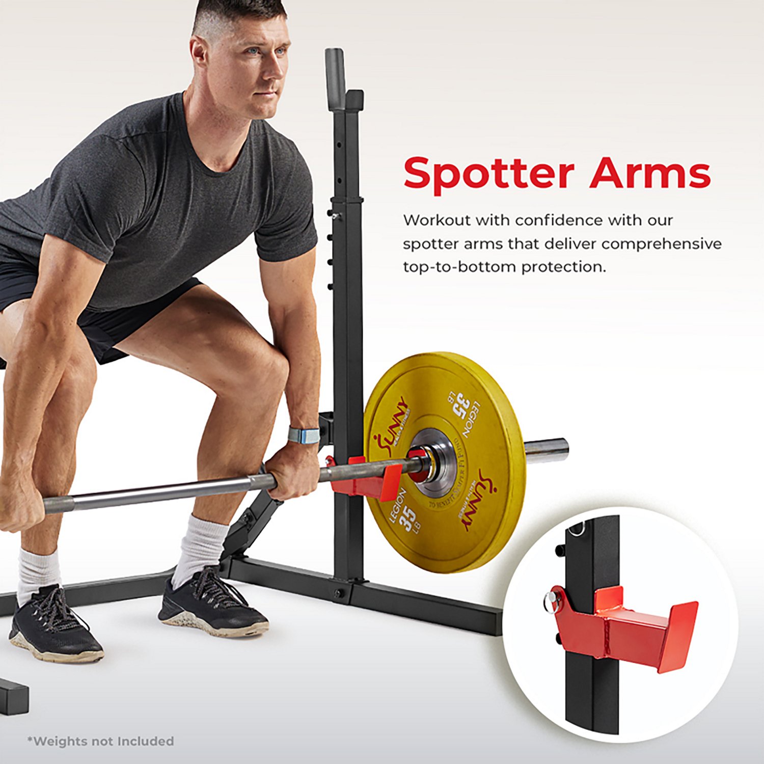 Sunny Health & Fitness Multifunctional Adjustable Bench Press Squat Rack                                                         - view number 3