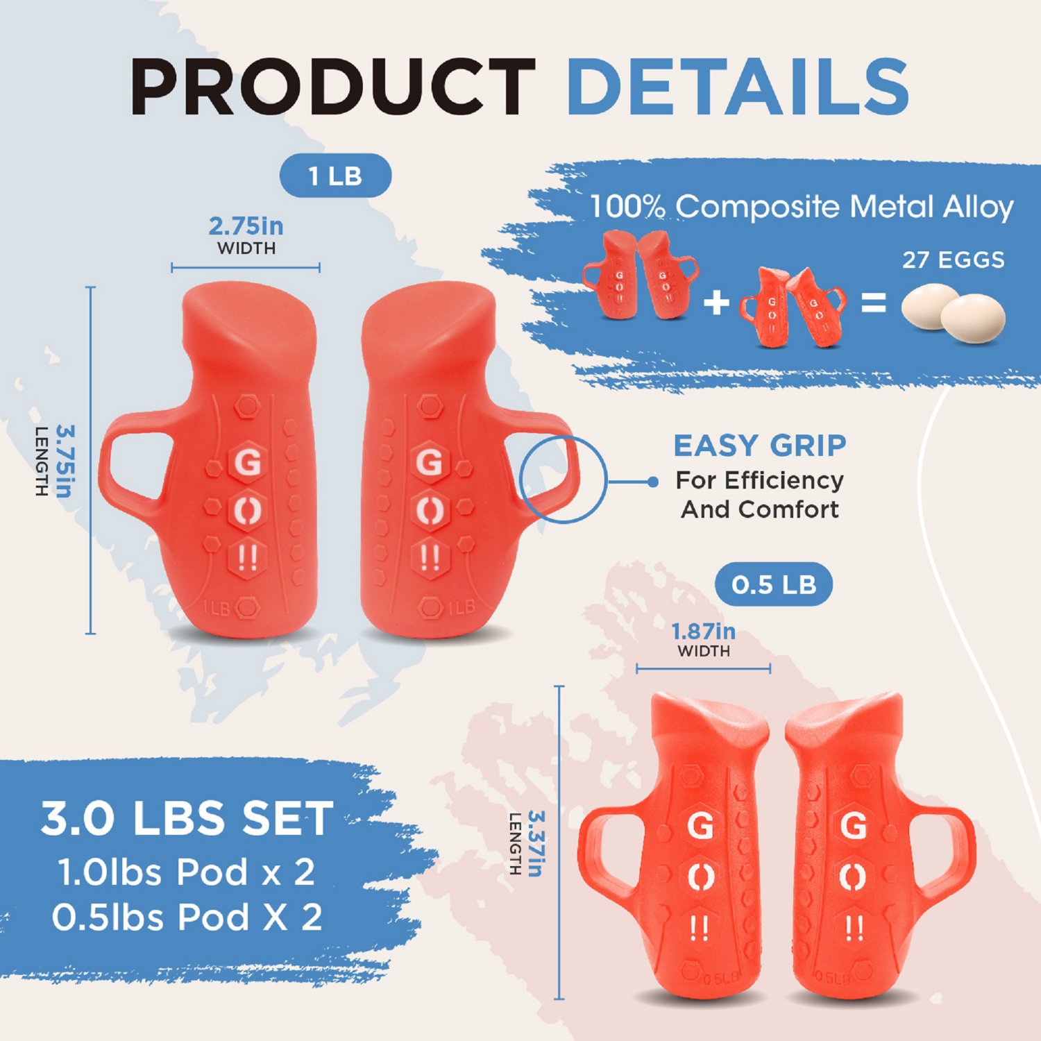Egg Weights Go Pods 3-lb Set                                                                                                     - view number 2