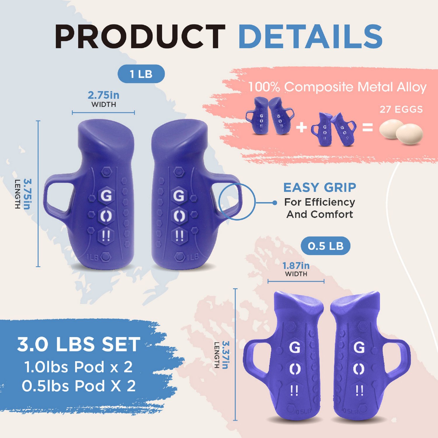 Egg Weights Go Pods 3-lb Set                                                                                                     - view number 2