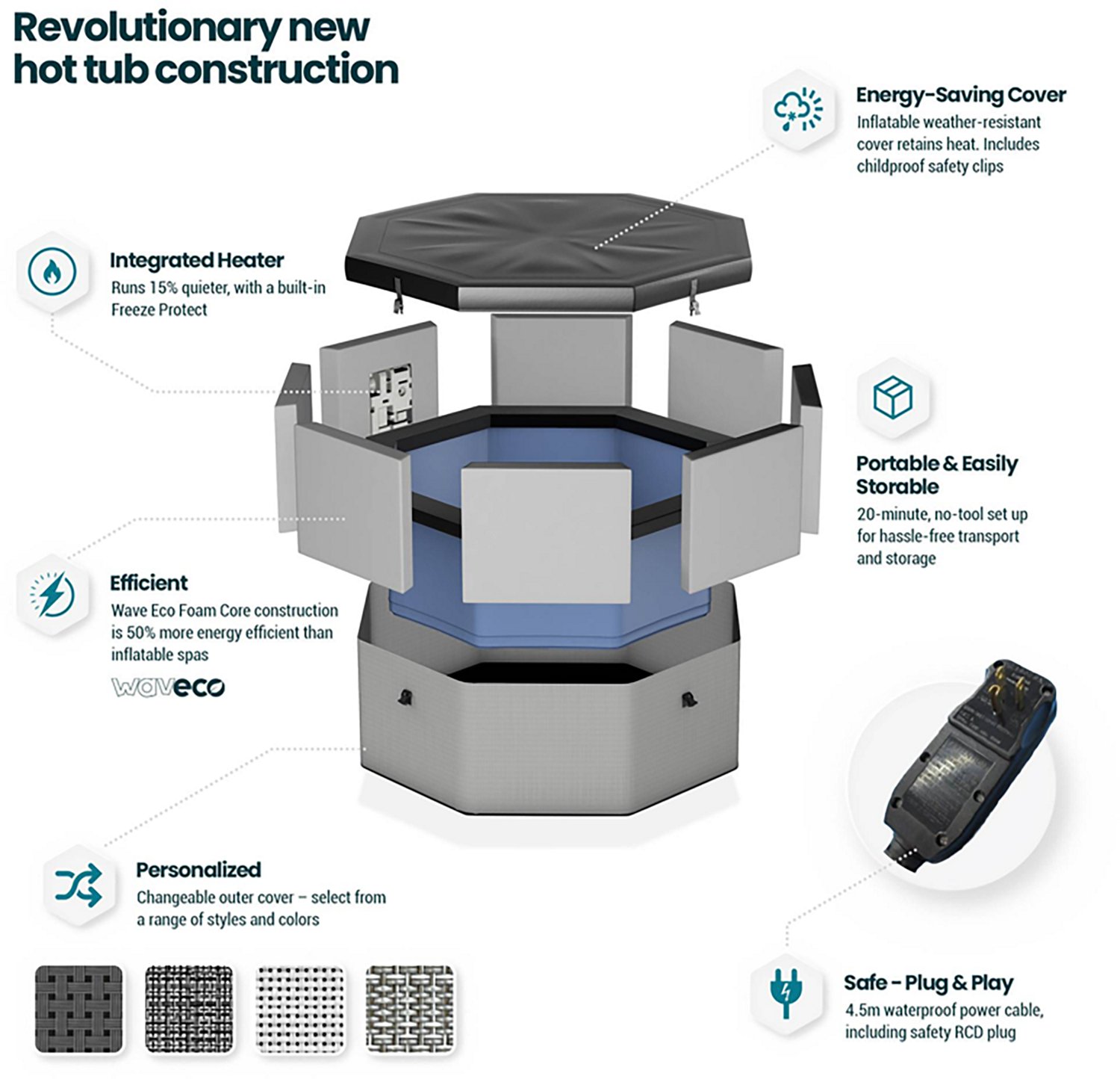 Wave Como 6.5 ft Octagonal Hot Tub - view number 4