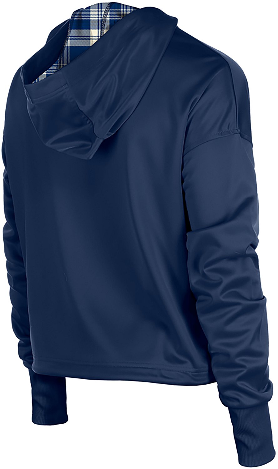 New Era Women's Dallas Cowboys 1/4 Zip Cropped Plaid Hooded Pullover  - view number 4