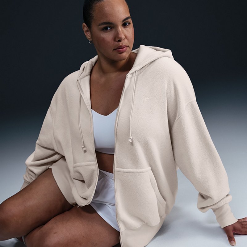 Nike Women's Sportswear Phoenix Plush Plus Size Hoodie Light Orewood Brown/Sail, 2X - Wmn Ath Prfmnce Tops at Academy Sports