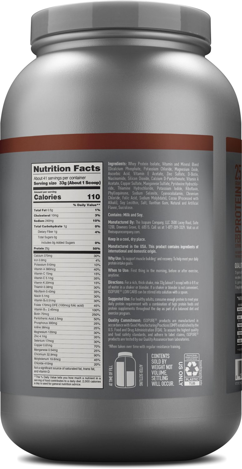 Nature's Best Isopure Low Carb Chocolate Protein Powder                                                                          - view number 2