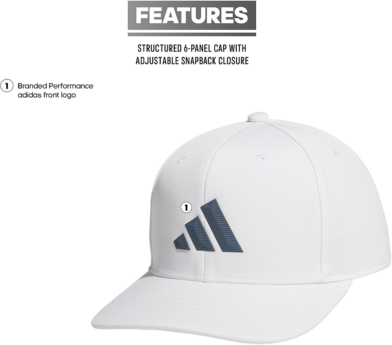 adidas Men's 3-Bar Snapback 2.0 Hat - view number 5