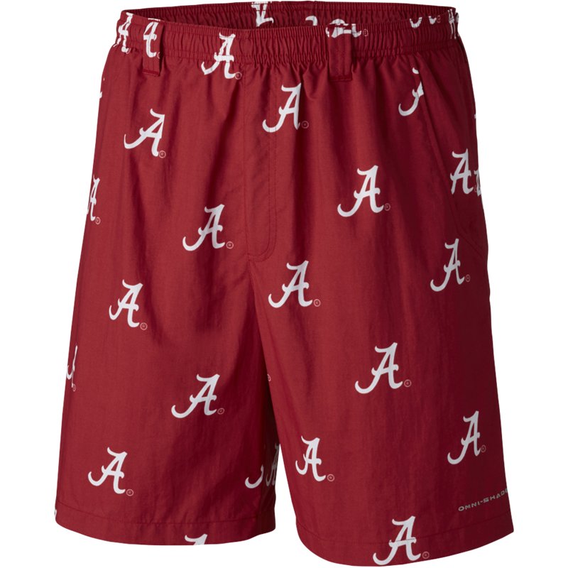 Columbia Men's Alabama Crimson Tide Red Velvet Backcast III Printed Performance Shorts, Large