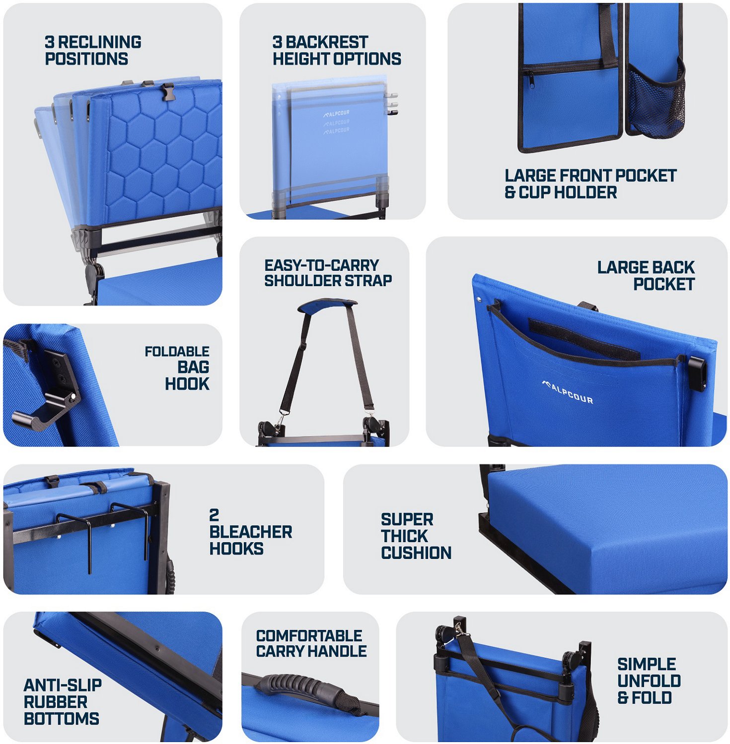 Alpcour Reclining Extra Wide Stadium Seat - view number 4