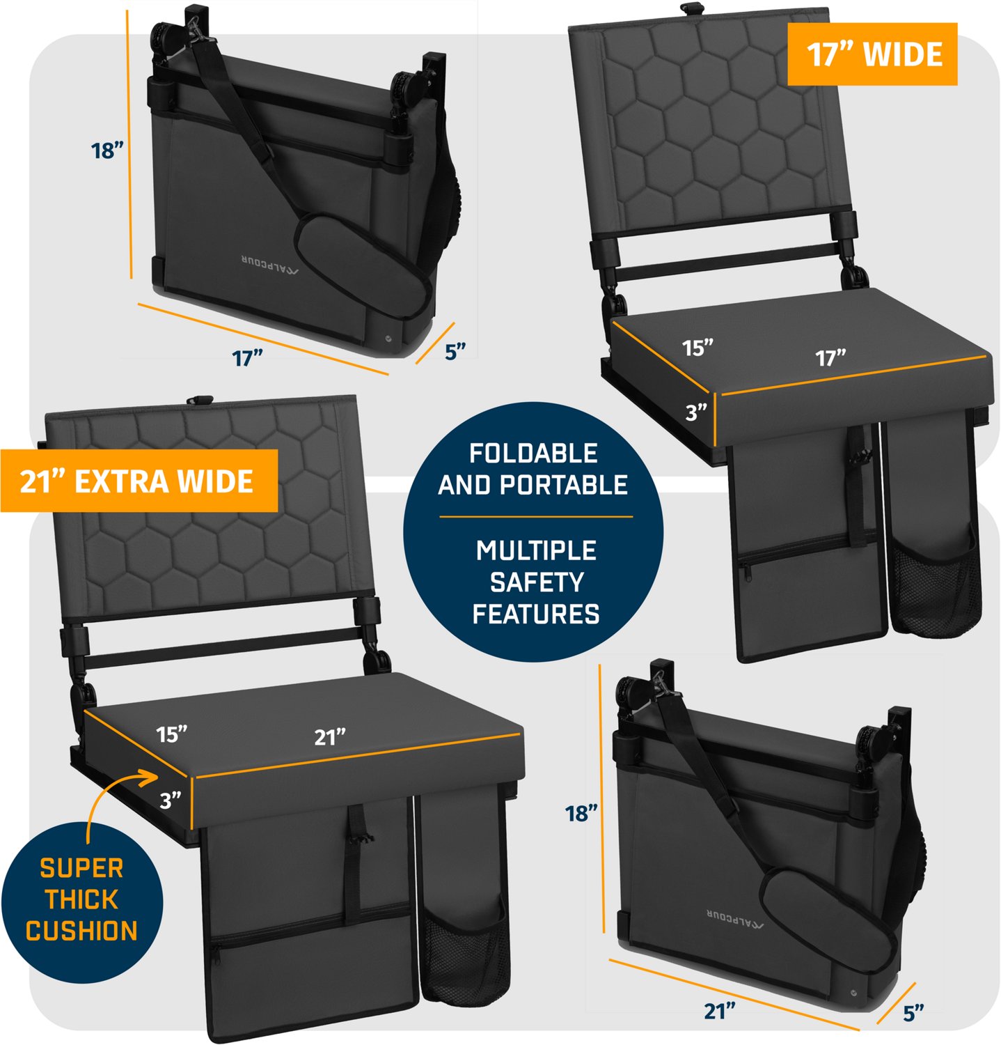Alpcour Reclining Wide Stadium Seat - view number 7