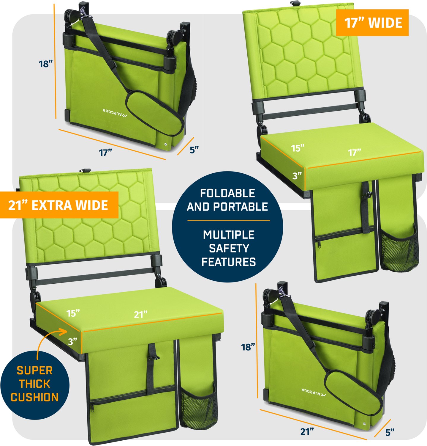Alpcour Reclining Wide Stadium Seat - view number 2