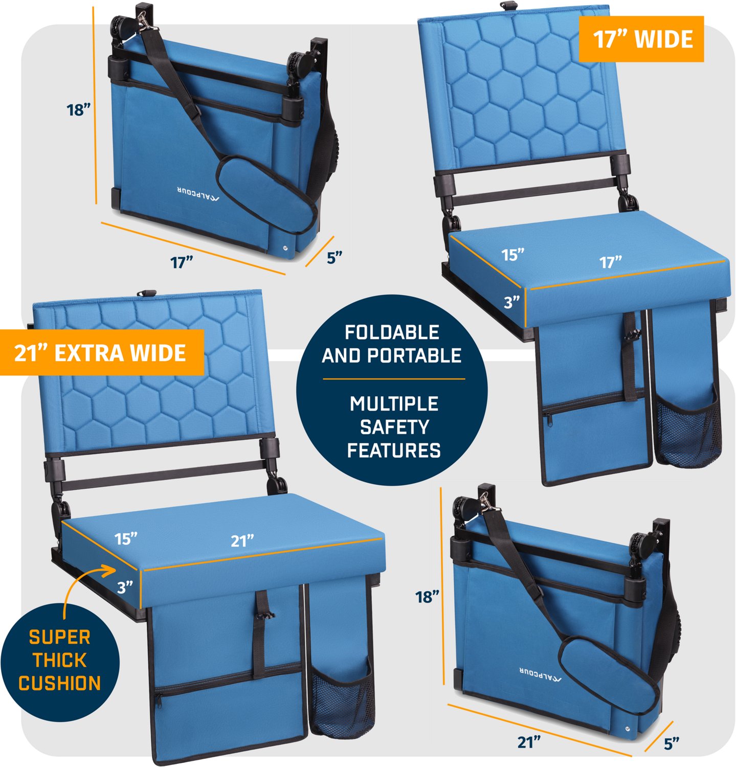 Alpcour Reclining Wide Stadium Seat - view number 2
