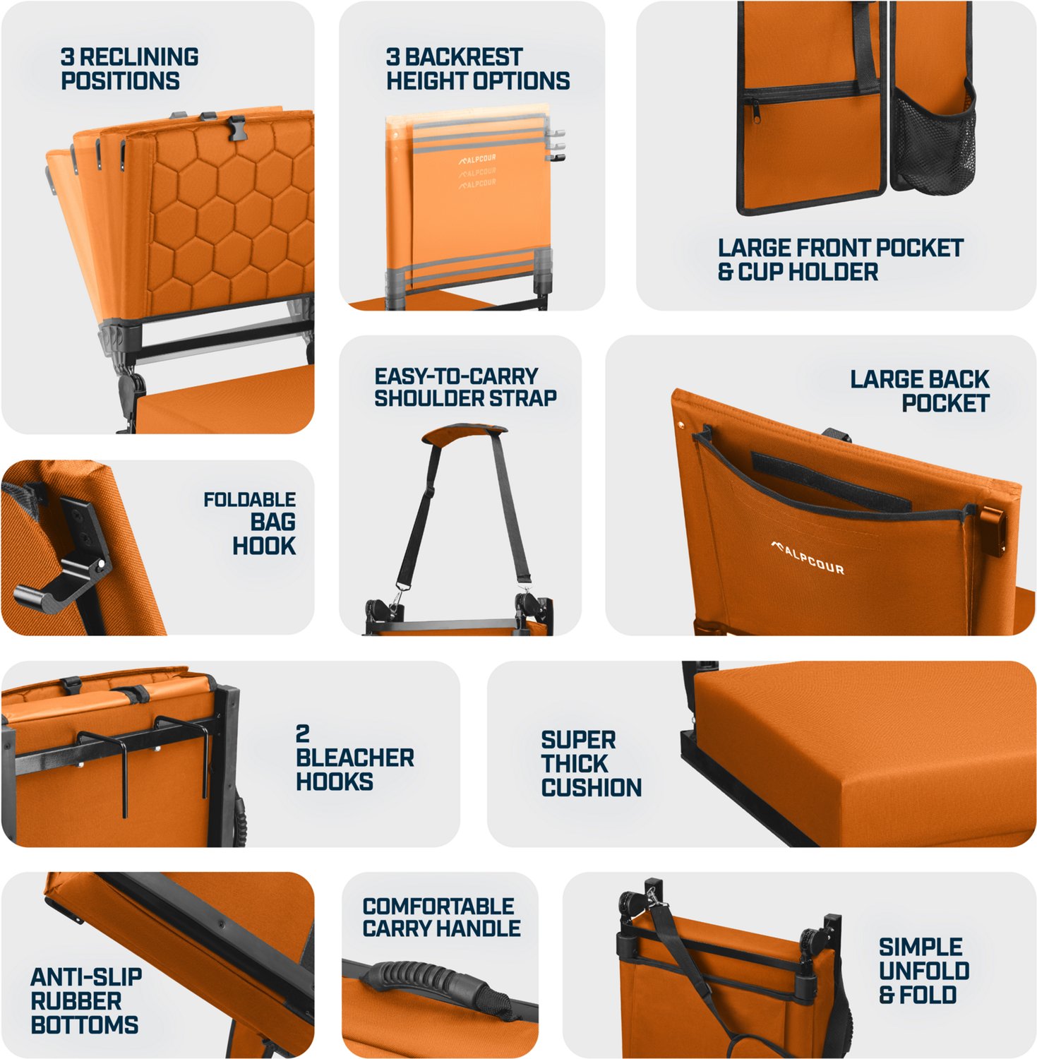 Alpcour Reclining Wide Stadium Seat - view number 4