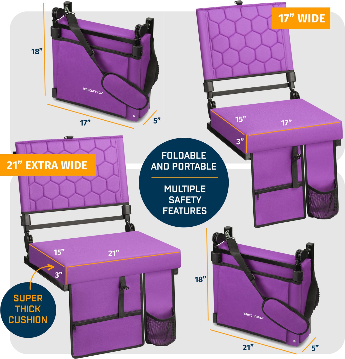 Alpcour Reclining Wide Stadium Seat - view number 2