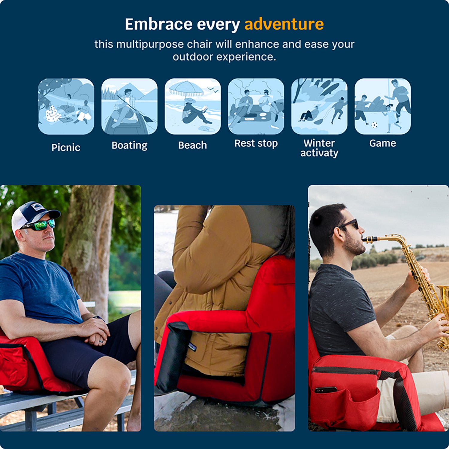 Alpcour Premium Reclining Wide Stadium Seat - view number 6